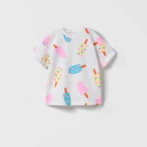 Zara Kids T shirt Ice cream print- worn once size 4-5 toddler